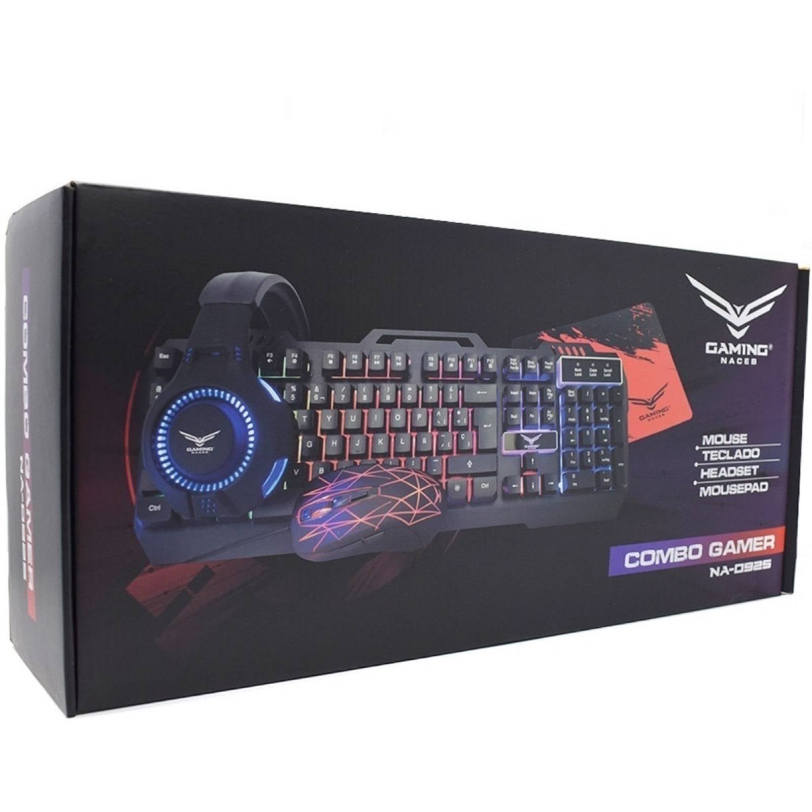 Kit Gamer Naceb Technology NA-0925, USB, Juego, Alámbrico, 2400 DPI