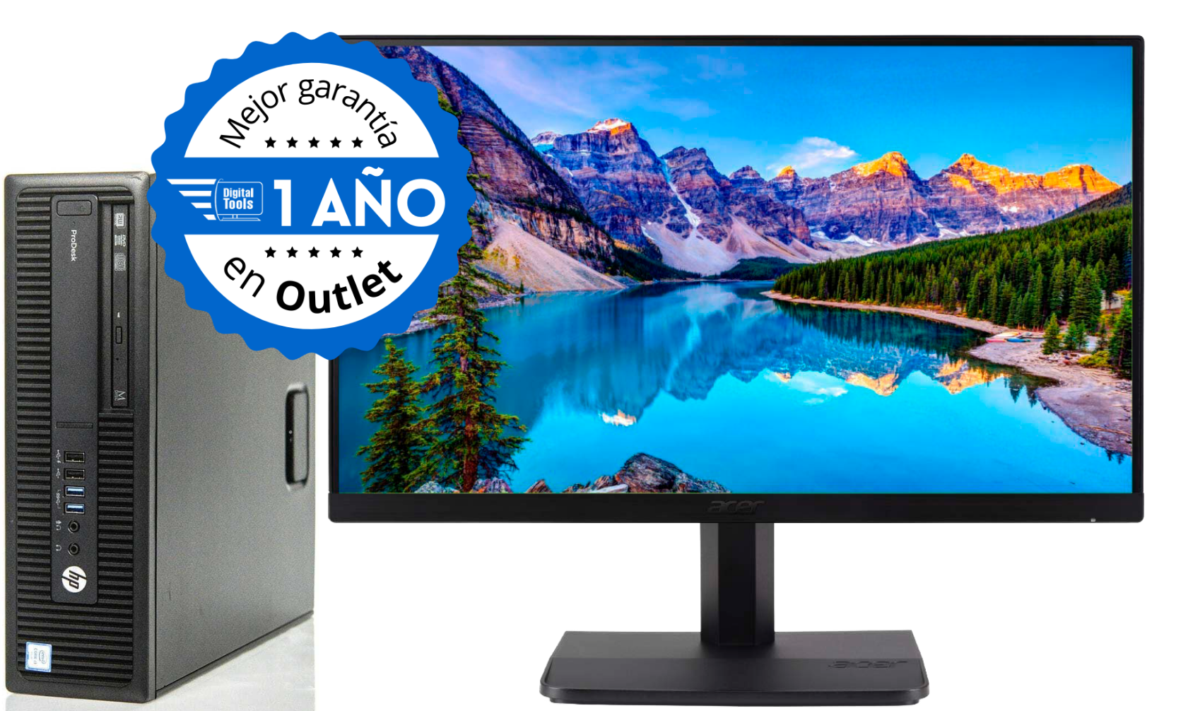 COMBO PC HP Prodesk 400 G2, Intel Core i3 (4ta Gen), 8GB RAM, 240GB SSD, Tamaño SFF (Reacondicionado) (Copia)