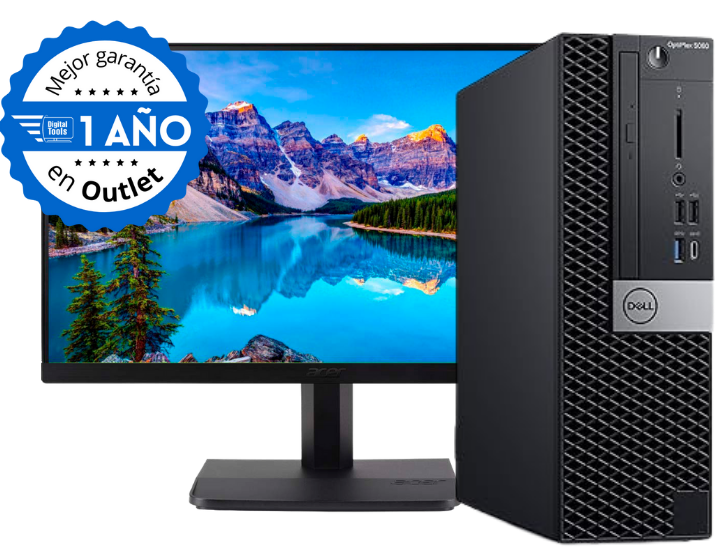 COMBO Computadora DELL OPTIPLEX 5050 CORE i5 (7MA GEN) 8 GB RAM 240 GB SDD TAMAÑO SFF Outlet Reacondicionado