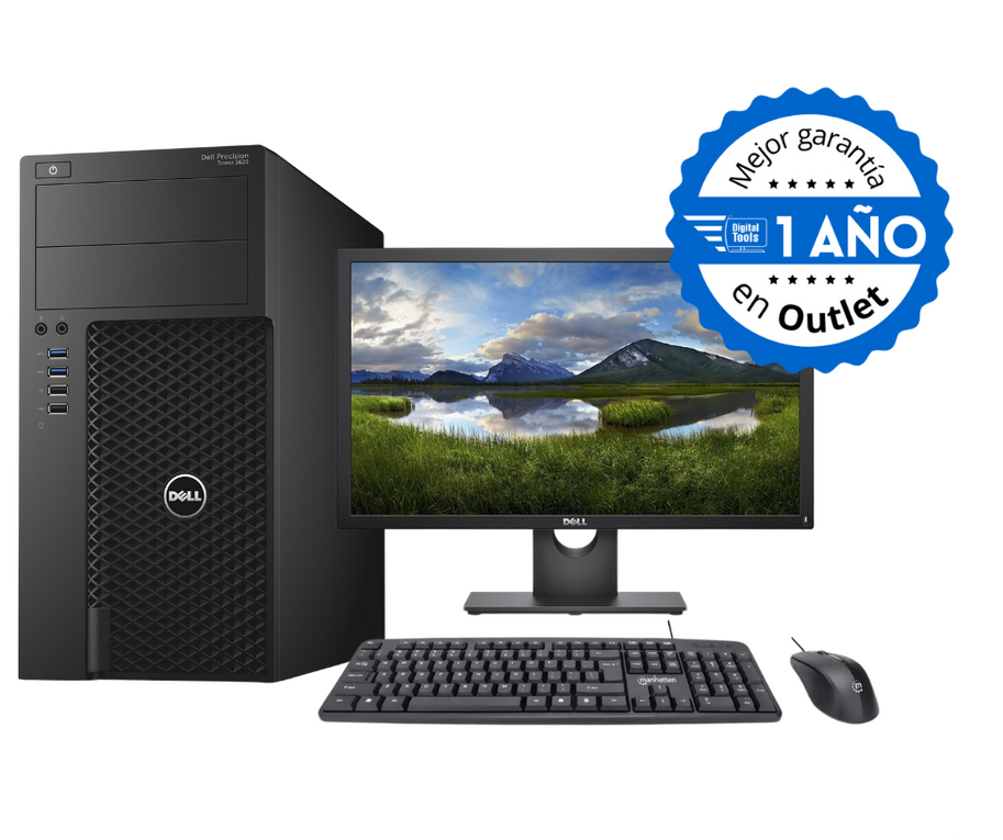 COMBO PC DELL Precision T3620, Intel Core I7 (7ma Gen), 32GB RAM, 240GB SSD, TOWER(Reacondicionado). Con Monitor 22