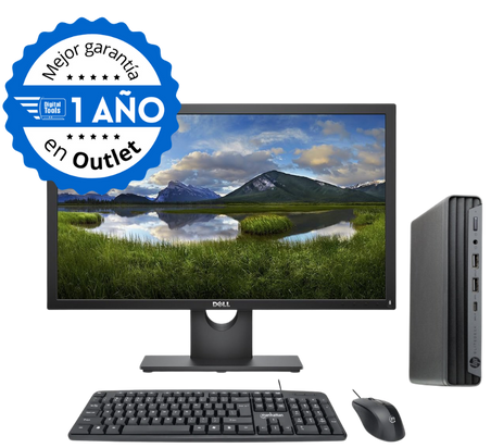 COMBO PC HP 800 G6 Intel Core i5 (10ma), 8GB RAM, 240GB SSD M.2 NVME, Tamaño MFF. Monitor 22