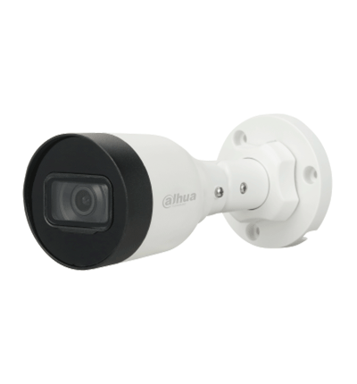 Dahua IPC-HFW1230S1-A-S5-Cámara IP Bullet de 2MP, lente de 2.8mm, ángulo de visión de 102 grados, micrófono integrado, compresión H.265+, IR de 30m, protección IP67, PoE, DWDR.