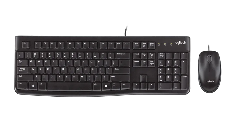 KIT TECLADO Y MOUSE ALÁMBRICO USB MK120 EN ESPAÑOL MARCA LOGITECH